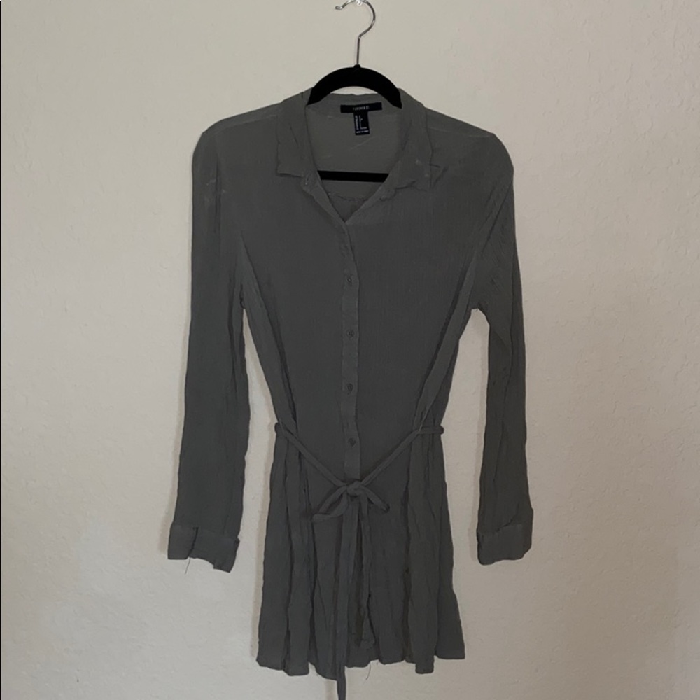 Green button down dress